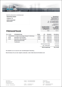 JTL-Wawi Druckvorlage  (Design 04) Lieferantenpreisanfrage