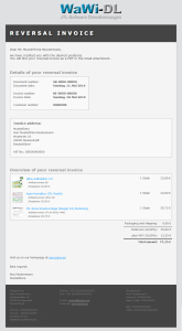 JTL-Wawi Email-Vorlage HTML - ENGLISCH  (Design 01) Rechnungskorrektur