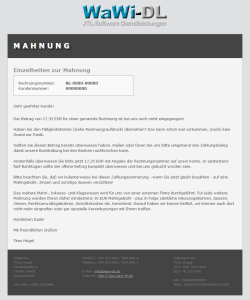 JTL-Wawi Email-Vorlage HTML - ENGLISCH  (Design 01) Mahnung