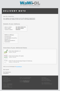 JTL-Wawi Email-Vorlage HTML - ENGLISCH  (Design 01) Lieferschein