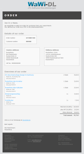 JTL-Wawi Email-Vorlage HTML - ENGLISCH  (Design 01) Lieferanten-Bestellung
