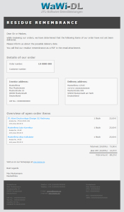 JTL-Wawi Email-Vorlage HTML - ENGLISCH  (Design 01) Lieferanten-Bestellungserinnerung