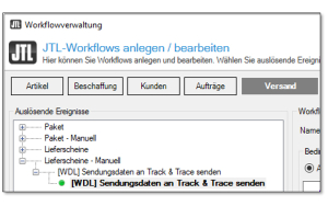 Sendungsdaten an Track&Trace übertragen