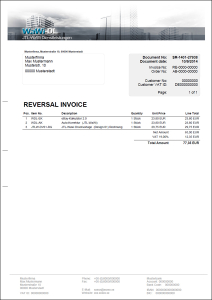 JTL-Wawi Druckvorlage - ENGLISCH  (Design 01) Rechnungskorrektur