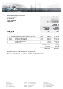 JTL-Wawi Druckvorlage - ENGLISCH  (Design 01) Lieferantenbestellung