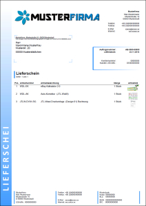 JTL-Wawi Druckvorlage  (Design 02) Lieferschein